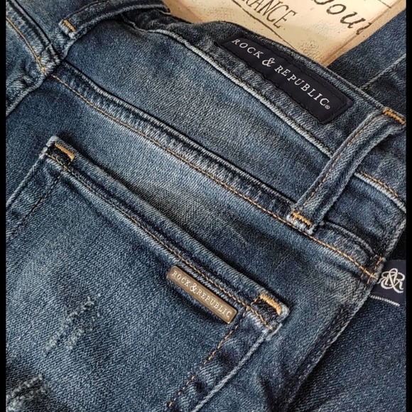 Rock & Republic High Waisted Dark Wash Jeans - Picture 7 of 8